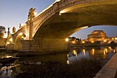 St. Angelo Castle (Castello San'Angelo) and Vittorio Emanuele Bridge, Rome, Lazio, Italy, Europe