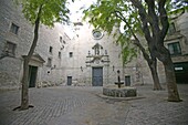 Sant Felip Neri Square, Civil War signs, Gothic Quarter, Barcelona, Catalonia, Spain, Europe