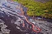 Lava flowing from Kilauea Volcano, Hawaii Volcanoes National Park, UNESCO World Heritage Site, The Big Island, Hawaii, United States of America, North America