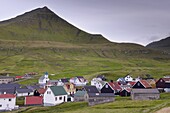 Gjogv, picturesque village in the north of Eysturoy, Faroe Islands (Faroes), Denmark, Europe