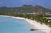 Elevated view over Jolly Harbour and Jolly Beach,  Antigua,  Leeward Islands,  West Indies,  Caribbean,  Central America