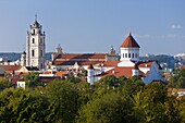 Church of the Holy Mother of God and the tower of St. Michael's Church,  Vilnius,  Lithuania,  Baltic States,  Europe