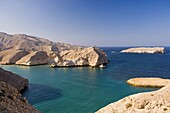 Rocky Oman coastline near Muscat. Oman, Middle East