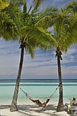 Girl on a hammock, Bohol Beach, Philippines, Southeast Asia, Asia