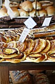 Traditional Danish pastry at Bager Lucas bakery in Tonder, Jutland, Denmark, Scandinavia, Europe