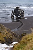 The distinctive sea stack Hvitserkur (White Shirt), Vatsnes Peninsula, North coast, Iceland, Polar Regions