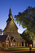 Hopperstad Stave Church at the Hjemkomst Center, Moorhead City, Minnesota, United States of America, North America