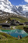 View of Kleine Scheidegg, Bernese Oberland, Swiss Alps, Switzerland, Europe