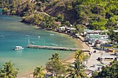 Pier at Pirate Bay, Charlotteville, Tobago, Trinidad and Tobago, West Indies, Caribbean, Central America