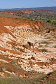 View over the Red Tsingys, sandstone formations, near Diego Suarez (Antsiranana), Madagascar, Africa