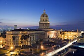 Capitolio Nacional illuminated at night, Central Havana, Cuba, West Indies, Caribbean, Central America