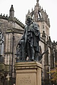 Adam Smith statue, St. Giles Cathedral, Edinburgh, Lothian, Scotland, United Kingdom, Europe