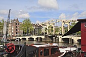 Magere Brug, Amstel River, Amsterdam, Netherlands, Europe