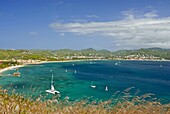 View from Pigeon Point down to Rodney Bay, St. Lucia, Windward Islands, West Indies, Caribbean, Central America
