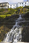 Waterfall in Ventnor Botanical Gardens, Ventnor, Isle of Wight, England, United Kingdom, Europe