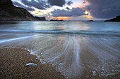 Sunrise in Man O War Cove, St. Oswalds Bay, Jurassic Coast, UNESCO World Heritage Site, Dorset, England, United Kingdom, Europe