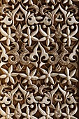Detail, Nasride Palace sculptures, Alhambra, UNESCO World Heritage Site, Granada, Andalucia, Spain, Europe