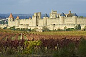 Medieval city of Carcassonne, UNESCO World Heritage Site, Aude, Languedoc-Roussillon, France, Europe