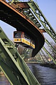 Overhead railway over th River Wupper, Wuppertal, North Rhine-Westphalia, Germany, Europe