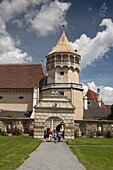 Tower and gate at courtyard of Renaissance Rosenburg Castle, Rosenburg, Niederosterreich, Austria, Europe