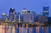 Pittsburgh skyline and the Allegheny River, Pittsburgh, Pennsylvania, United States of America, North America