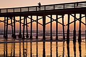 Newport Beach Pier at sunset, Newport Beach, Orange County, California, United States of America, North America