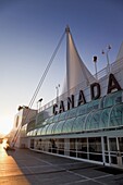Canada Place in early morning light, Waterfront downtown Vancouver, Vancouver, British Columbia, Canada, North America