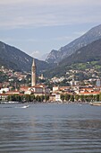 View of town and lake, Lecco, Lake Como, Lombardy, Italian Lakes, Italy, Europe
