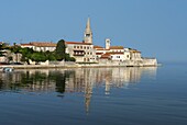 View over old town and Basilica of Euphrasius, UNESCO World Heritage Site, Porec, Istria, Croatia, Adriatic, Europe