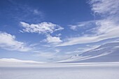 The snow covered valley and mountains of Rondane National Park, Norway, Scandinavia, Europe