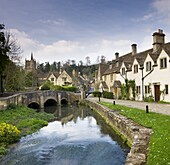 Picturesque Cotswolds village of Castle Combe, Wiltshire, England, United Kingdom, Europe