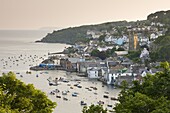 The Cornish town of Fowey on the Fowey Estuary, Cornwall, England, United Kingdom, Europe