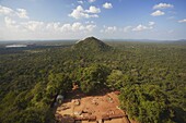 View of surrounding countryside from Sigiriya, UNESCO World Heritage Site, North Central Province, Sri Lanka, Asia