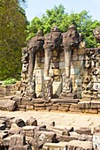 The Terrace of the Elephants, Angkor Thom, UNESCO World Heritage Site, Siem Reap, Cambodia, Indochina, Southeast Asia, Asia