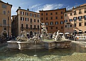 Fountain in Piazza Navona, Rome, Lazio, Italy, Europe