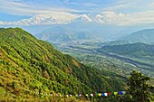 Annapurna Himal and Machapuchare seen from Sarangkot, Gandaki Zone, Western Region, Nepal, Himalayas, Asia