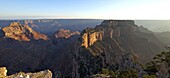 Panoramic photo of view in late evening from Cape Royal, North Rim, Grand Canyon National Park, UNESCO World Heritage Site, Arizona, United States of America, North America