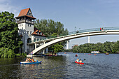 Island of Jouth,  River Spree,  Paddle boats in summer,  Treptow,  Berlin