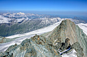 View to Grossvenediger from Grossglockner, Grossglockner, High Tauern, East Tyrol, Austria