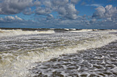 High tide, Seaside resort Kuehlungsborn, Baltic Sea Coast, Mecklenburg Western Pomerania, Germany