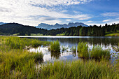 Geroldsee, Blick zum Karwendel, Werdenfelser Land, Bayern, Deutschland