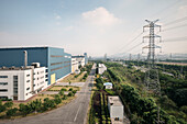 Industriegebiet bei Nansha, Guangzhou, Guangdong Provinz, Perlfluss Delta, China
