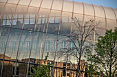 modern glass architecture protecting the historical building of central station, Strasbourg, Alsace, France