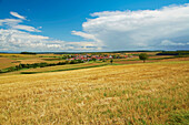View from the Hardberg at Waldsachsen, Community of Schonungen, Unterfranken, Bavaria, Germany, Europe