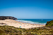 Blick auf den Strand, Praia da Amado, Costa Vicentina, Algarve, Portugal