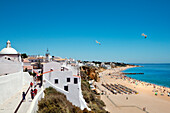 View towards old town and beach Praia dos Pescadores, Albufeira, Algarve, Portugal