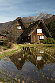Gassho-zukuri folk houses, Ogimachi village, Shirakawa-go, near Takayama, Central Honshu, Japan, Asia