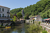 Canoe on River Dronne, Brantome, Dordogne, Aquitaine, France, Europe