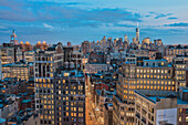 Lower Manhattan at twilight, New York City, New York, United States of America