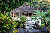 A small beach bungalow near Yasur Volcano, Tanna Island, Vanuatu